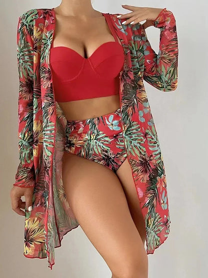 Levoire | Ensemble Bikini Trois Pièces Tropical