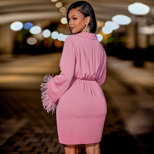 Levoire | Robe Mini Enveloppe Decollete En V Rose Femmes