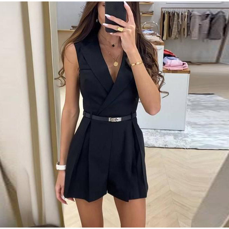 Levoire | Combinaison Élégante Sans Manches Pour Femmes Noir