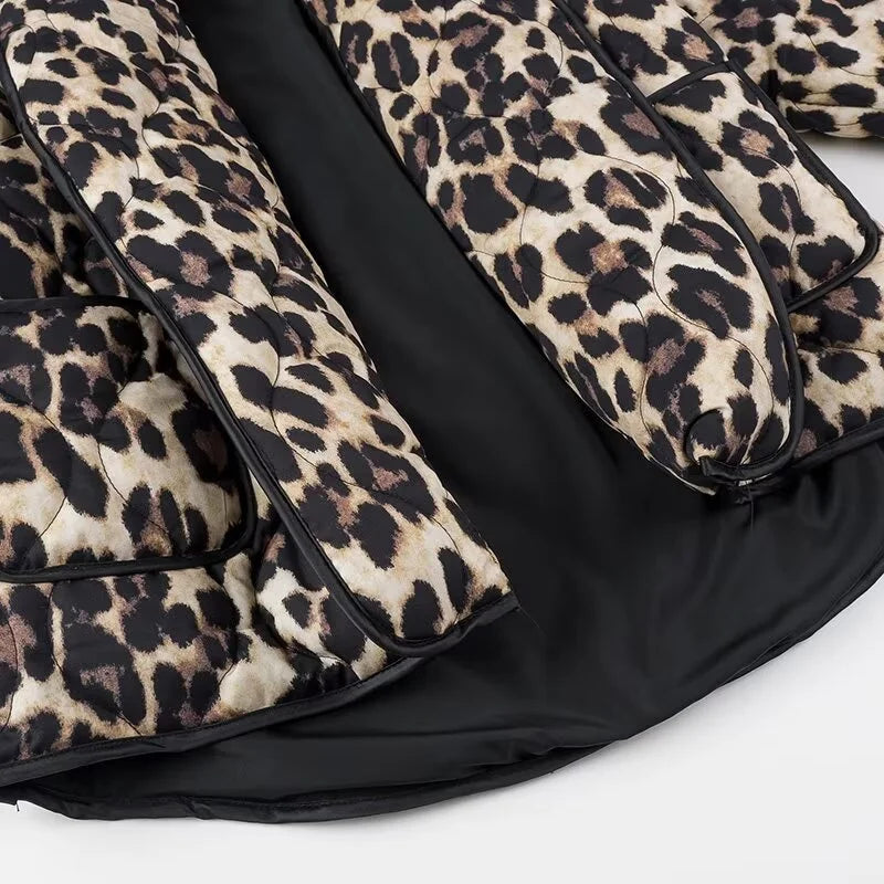 Levoire | Veste Bleue Avec Motif Léopard