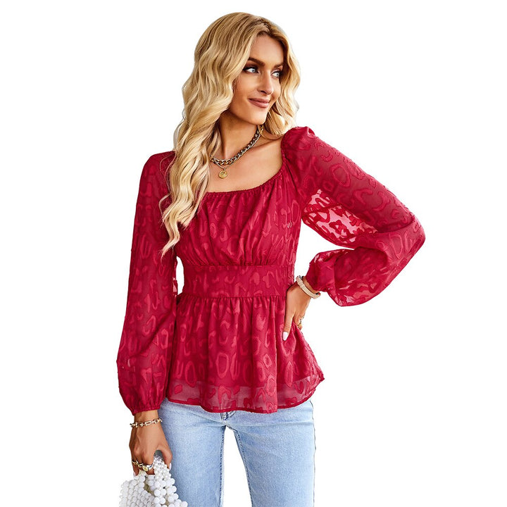 Levoire | Blouse Avec Des Manches Bouffantes Pour Femmes Rouge