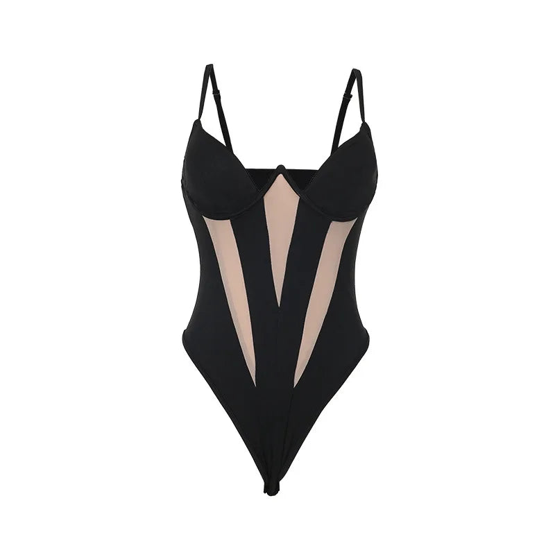 Levoire | Body Avec Bretelles Et Décolleté Profond Noir