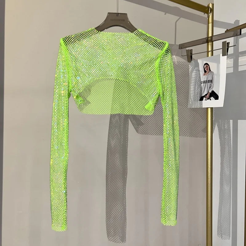 Levoire | Diamond Manches Longues Meshtop Vert Taille unique