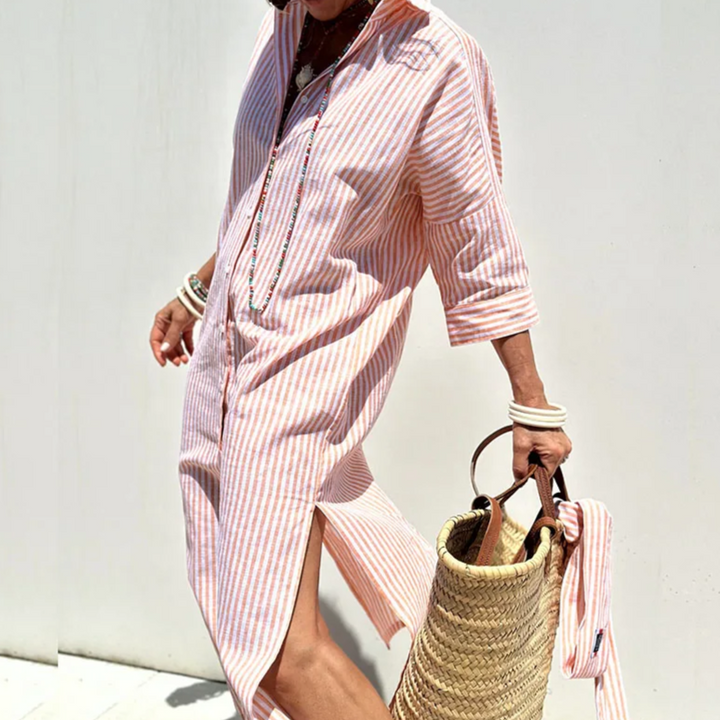 Levoire | Élégante robe chemise à rayures