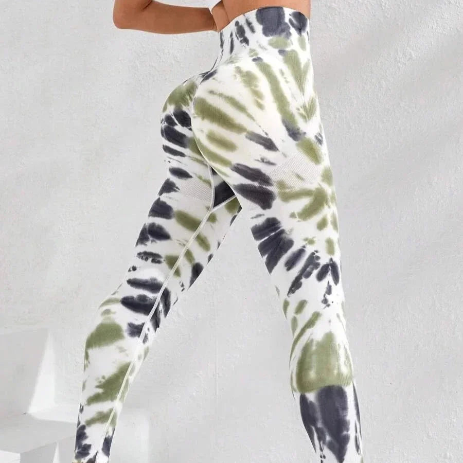 Levoire | Leggings Avec Un Style Tie-Dye Élégant Et Un Design Push-Up Beige