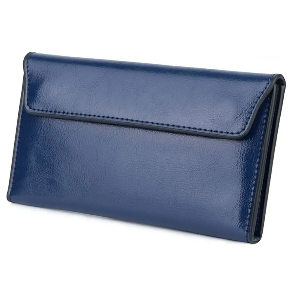 Levoire | Portefeuille long pour femmes en simili cuir de haute qualité Bleu