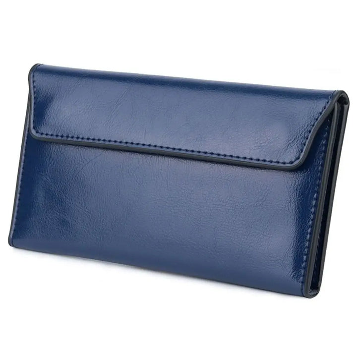 Levoire | Portefeuille long pour femmes en simili cuir de haute qualité Bleu