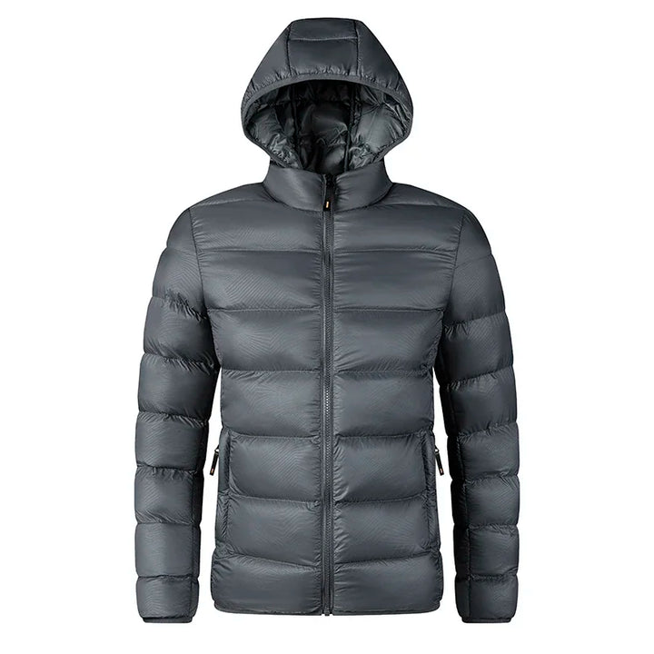 Levoire | Veste Matelassée Décontractée Avec Capuche Amovible Pour Hommes Gris