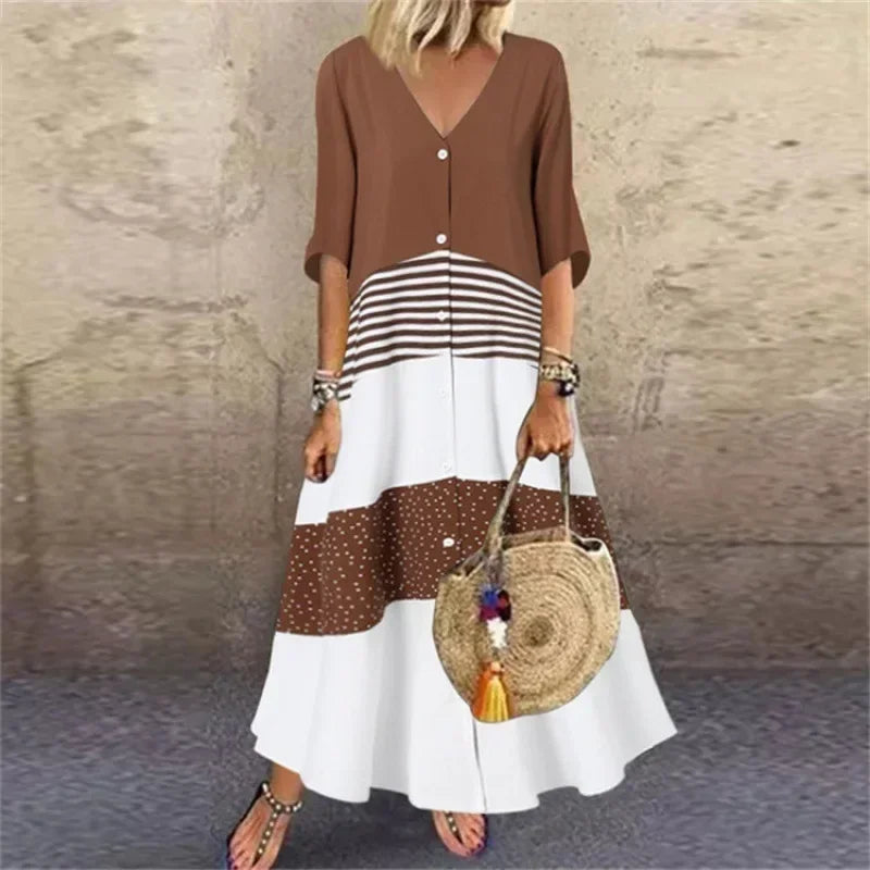 Levoire | Longue Robe Imprimée Braun
