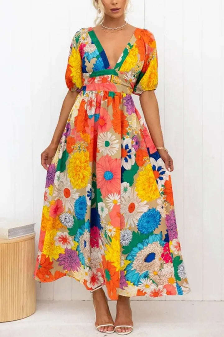 Levoire | Robe Avec Motif Floral Et Manches Bouffantes