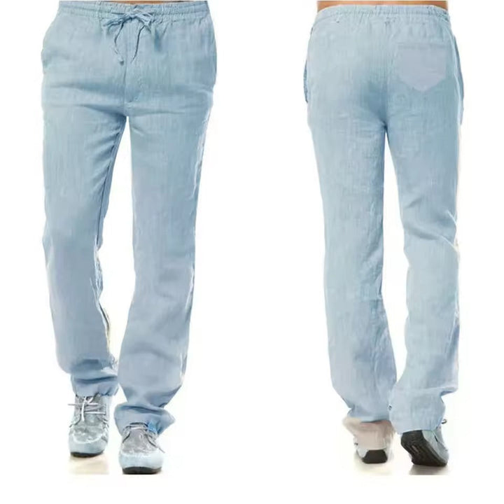 Levoire | Pantalons Streetwear En Lin Pour Hommes Légers, Respirants Et Confortables Bleu