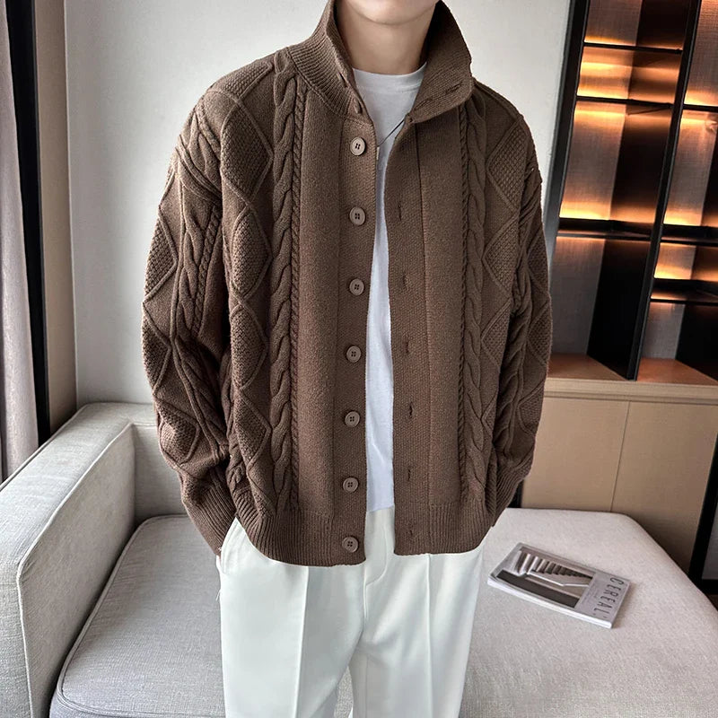 Levoire | Pull rétro à manches longues avec boutons plus chaud