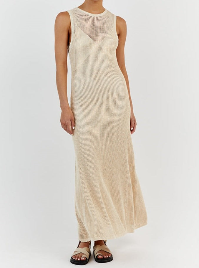 Levoire | Robe De Plage En Tricot Beige
