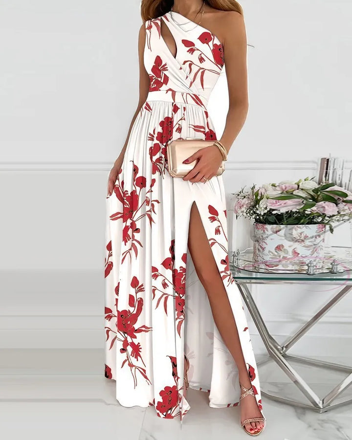 Levoire | Robe Maxi Élégante À Coupe Asymétrique Blanc