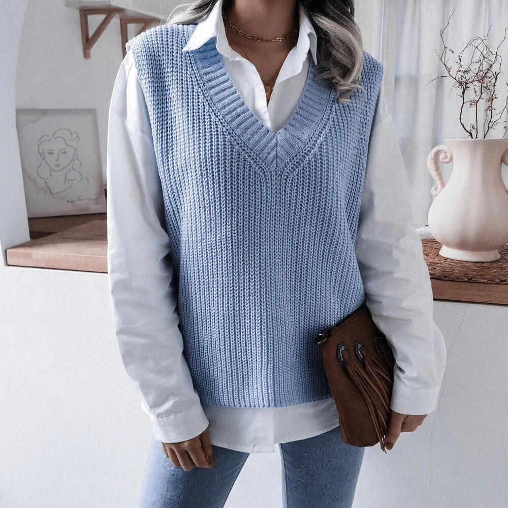 Levoire | Gilet En Tricot Confortable Pour Les Jours Froids Bleu