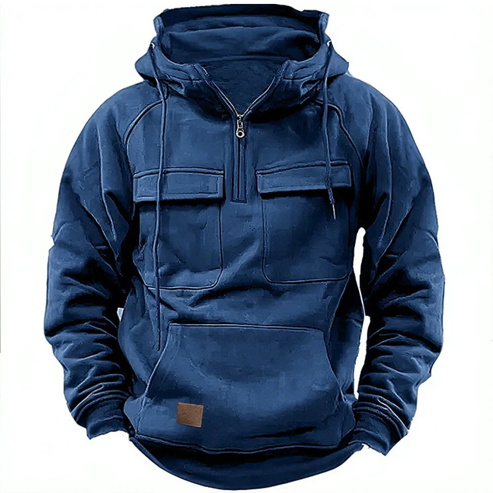 Levoire | Hoodie, Manches Longues Et Poches Zippées Bleu