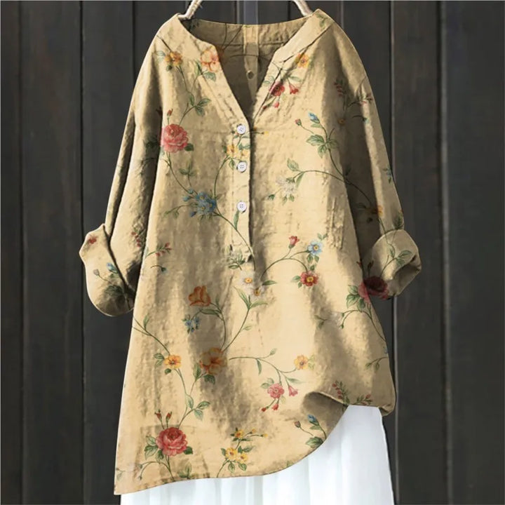 Levoire | T-shirt décontracté à motifs floraux Jaune