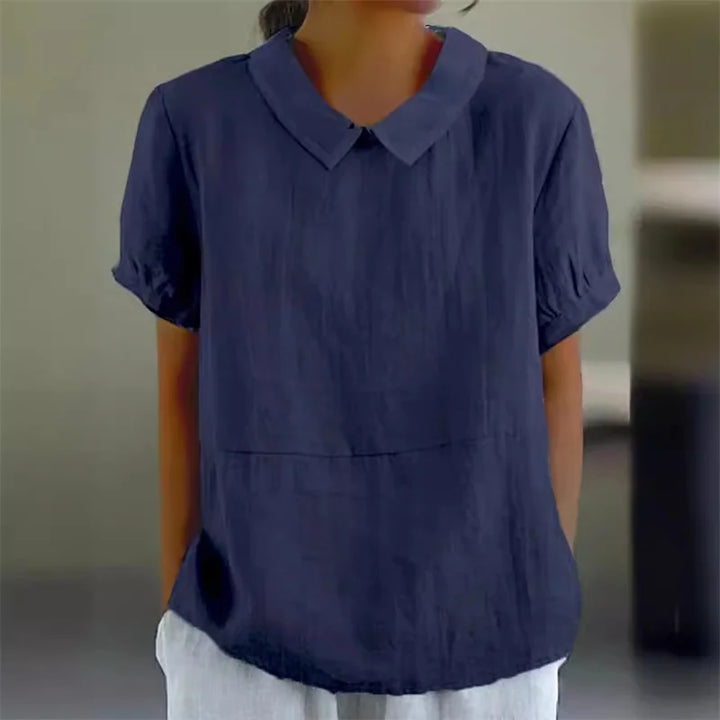 Levoire | Chemise En Coton Lin Confortable Avec Col Peter Pan