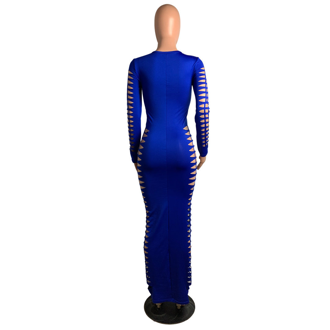 Levoire | Robe Maxi Bodysuit À Manches Longues Avec Longueur Sur Le Côté