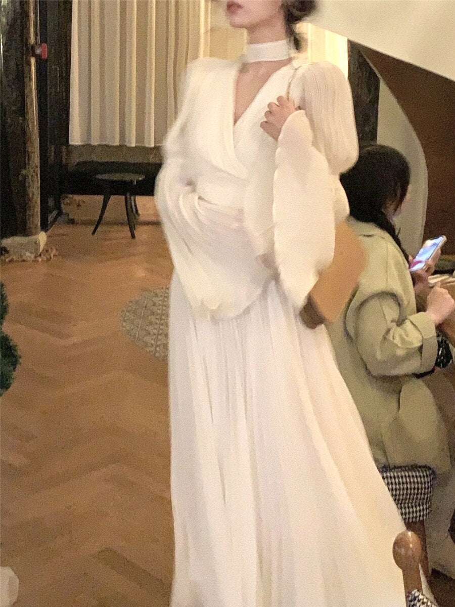 Levoire | Robe Maxi Plissée Vintage Sans Manches