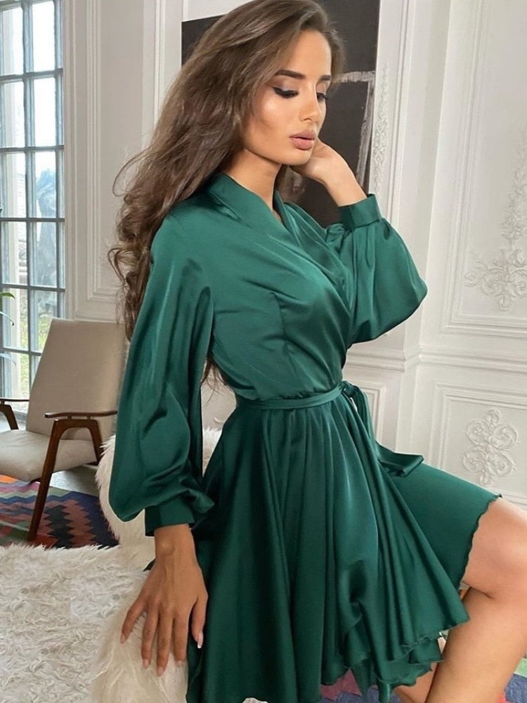 Levoire | Robe En Satin Pour Femmes S Vert