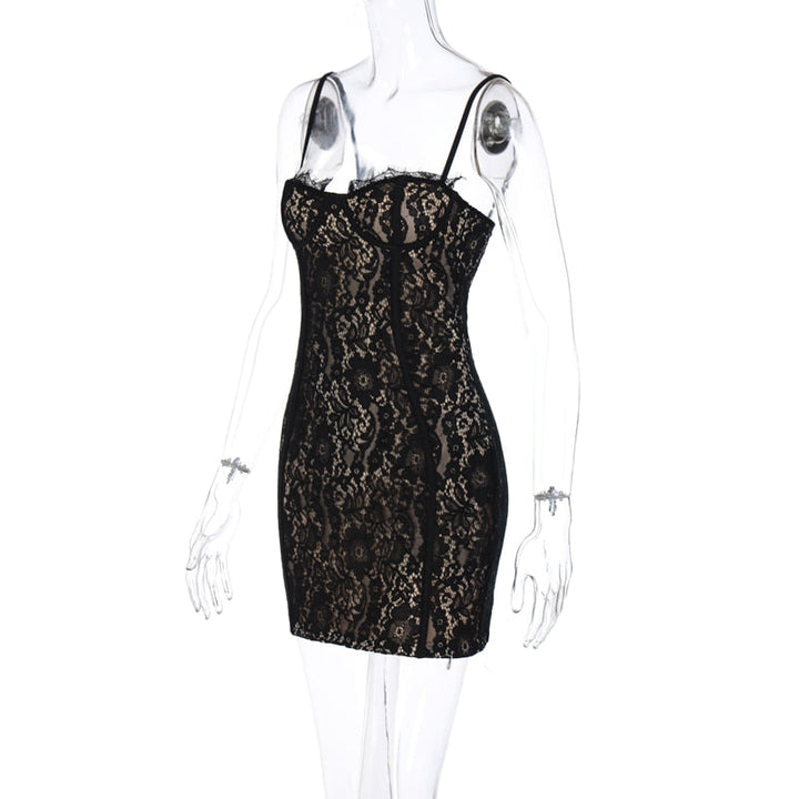 Levoire | Mini Black Dress With Spaghetti Straps