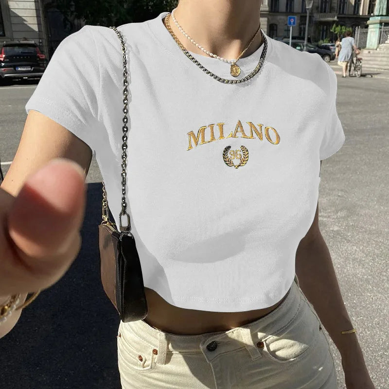 Levoire | Crop Top Milano Tendance Pour Femmes Blanc