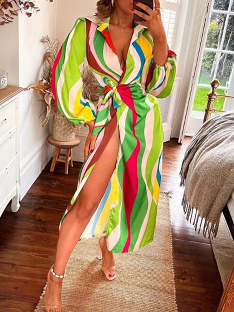 Levoire | Robe Colorée Ibiza Robe Portefeuille Avec Fente