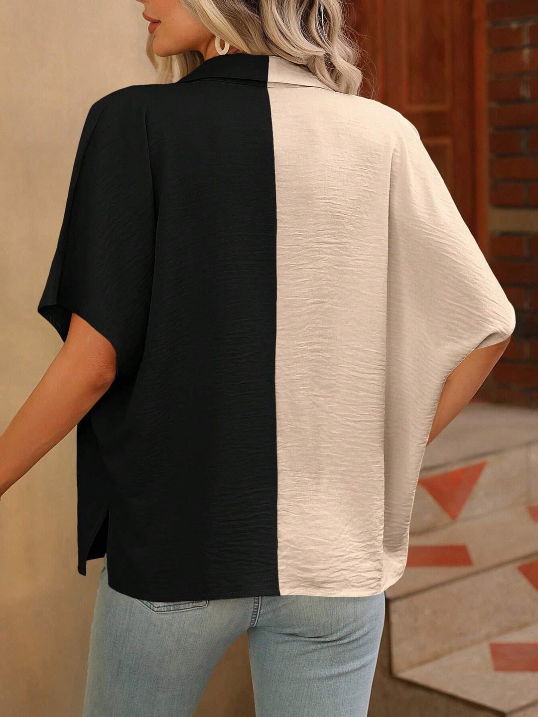 Levoire | Blouse À Manches Courtes Avec Patte De Boutonnage