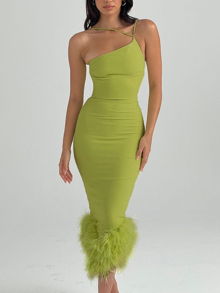 Levoire | Robe En Plumes Simple Sans Manches