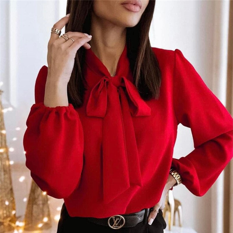 Levoire | Élégante Chemise Papillon Ample Avec Manches Longues Rot