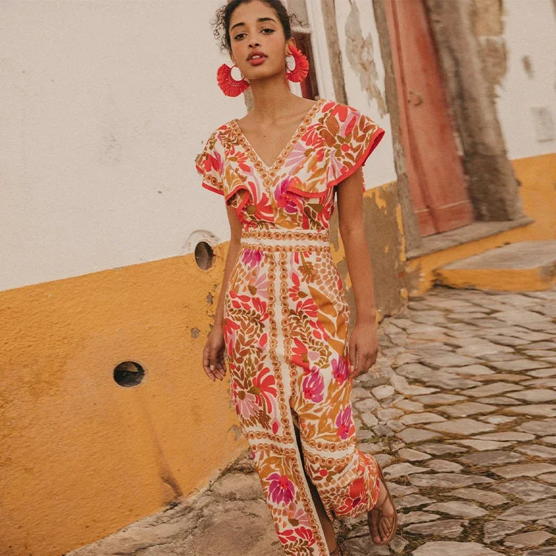 Levoire | Robe Longue D'été Pour Femme - Orange Orange