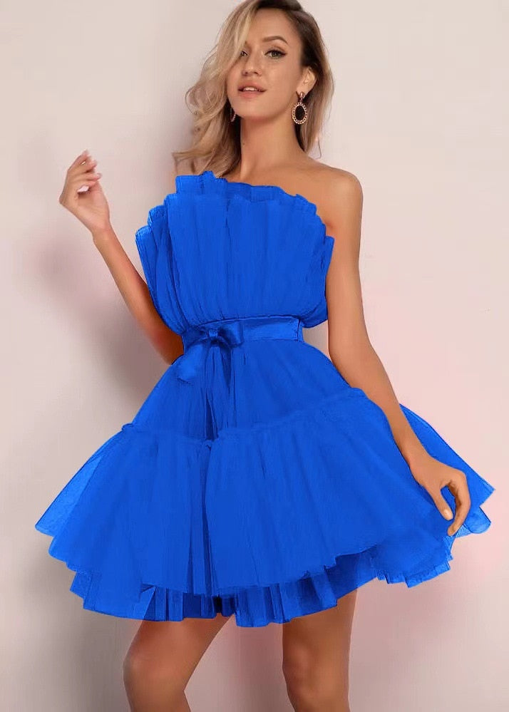 Levoire | Robe Sexy Sans Manches Bleu