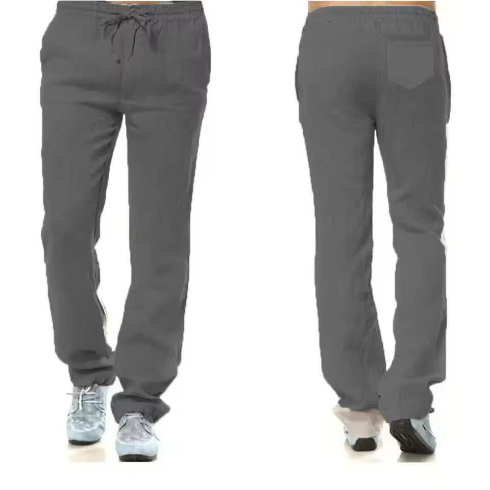 Levoire | Pantalons Streetwear En Lin Pour Hommes Légers, Respirants Et Confortables Gris