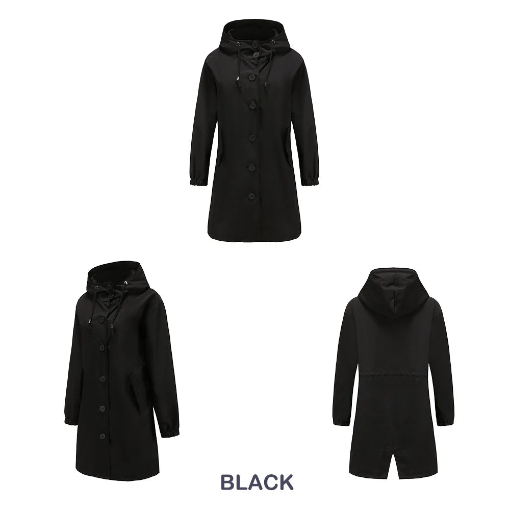 Levoire | Trench-Coat Avec Capuche Et Boutons Noir