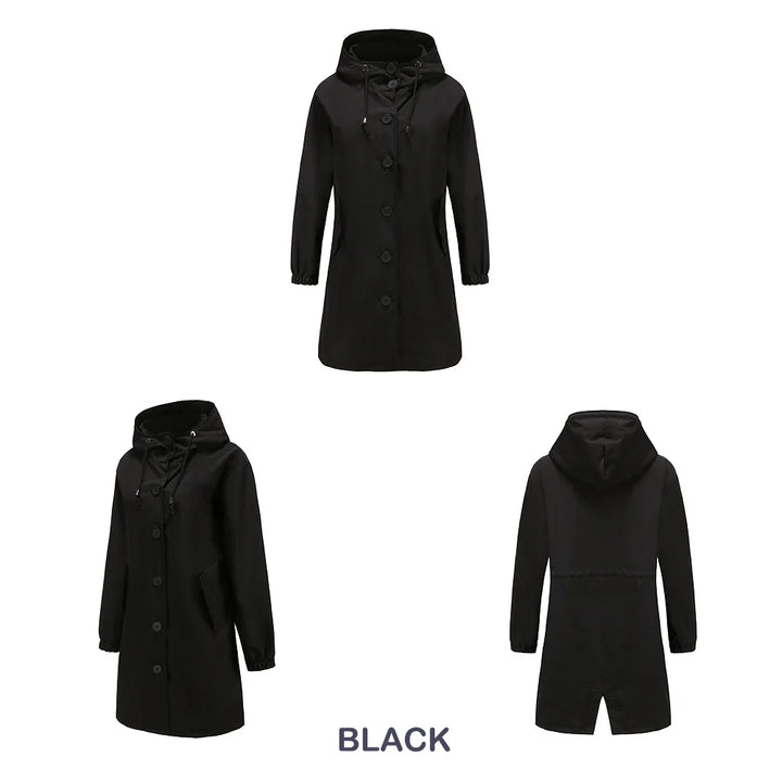 Levoire | Trench-Coat Avec Capuche Et Boutons Noir
