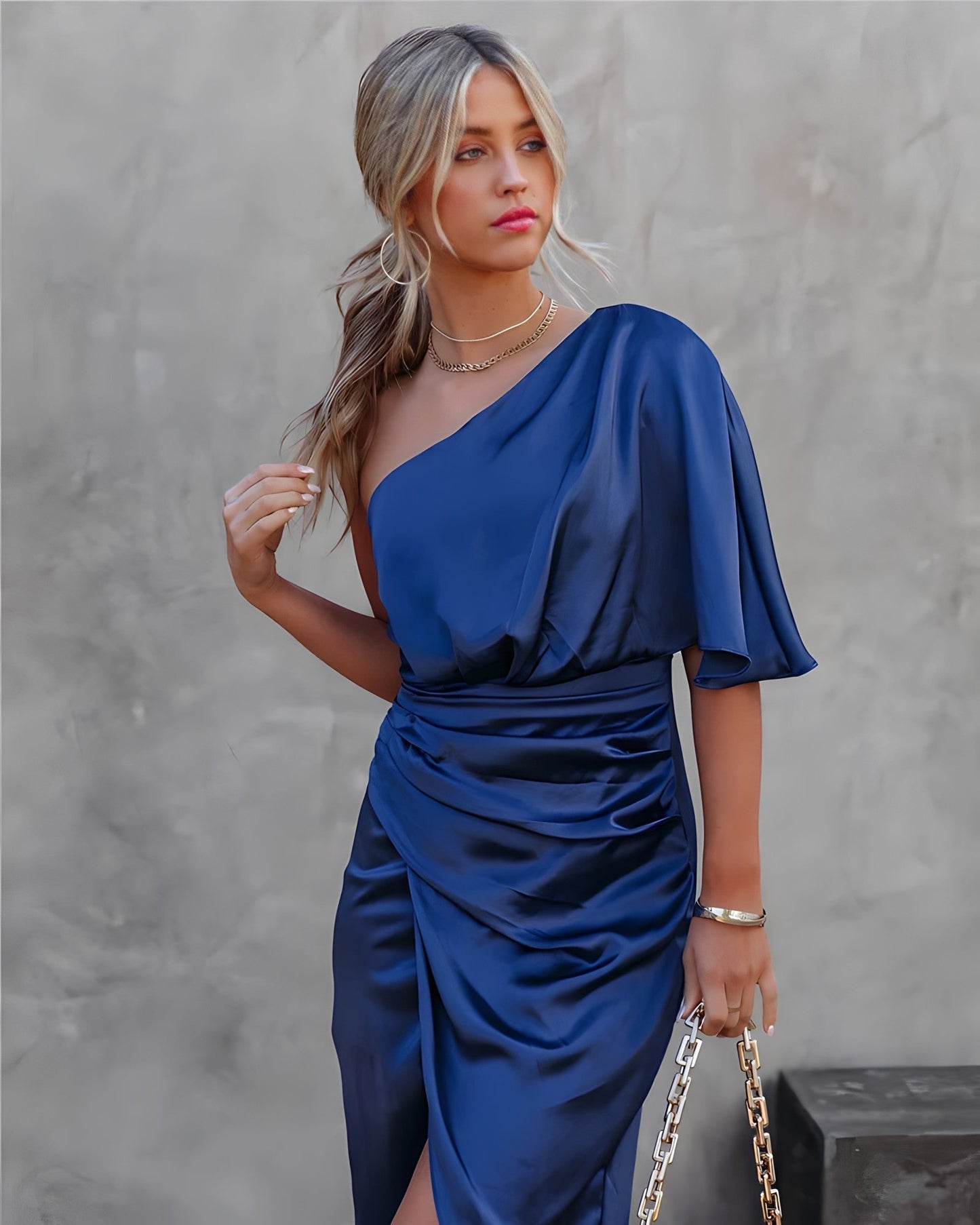 Levoire | Robe Soie Fête Élégante Bleu