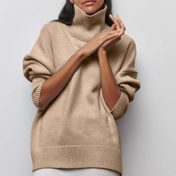 Levoire | Pull Col Roulé Mode Femme Beige