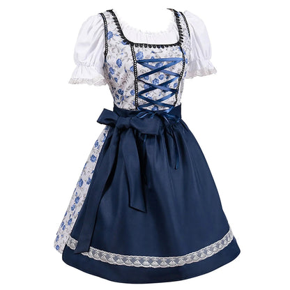 Levoire | Robe Oktoberfest À Manches Courtes En Dentelle Avec Tablier
