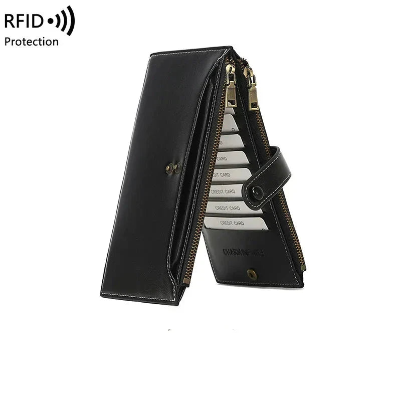 Levoire | Élégant Portefeuille De Voyage Grand Bloquant Rfid Noir