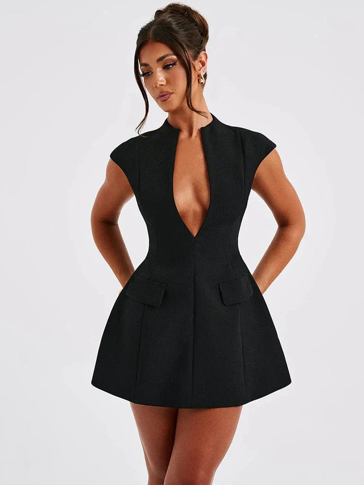 Levoire | Sexy noir mini robe sans manches