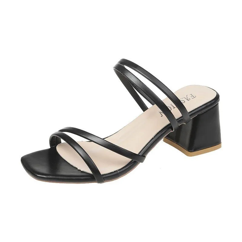 Levoire | Ceinture Sandales À Talons Bas Noir