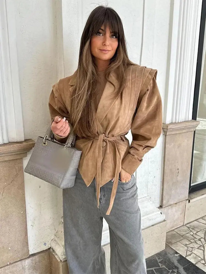 Levoire | Veste En Laine Avec Col Revers Et Poches Braun 1