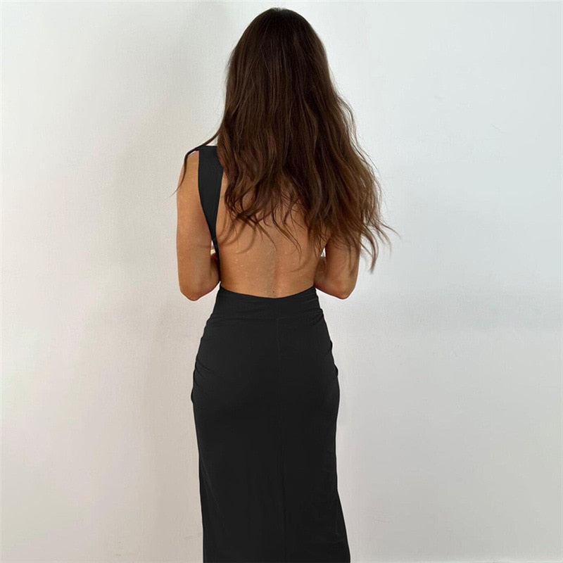 Levoire | Robe Maxi À Poches Ruchées En V Avec Fente Haute