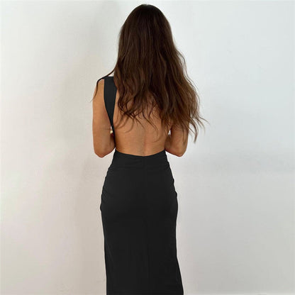 Levoire | Robe Maxi À Poches Ruchées En V Avec Fente Haute