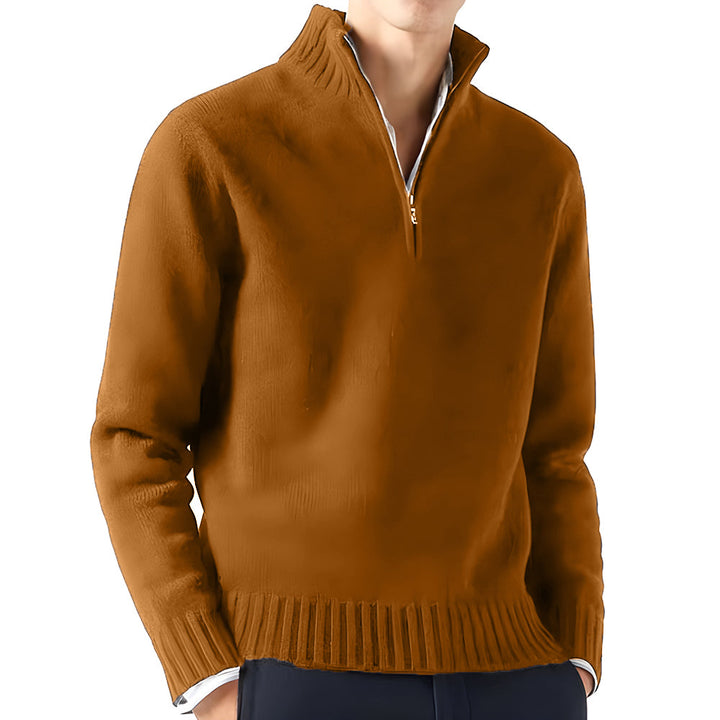 Levoire | Pull À Col Roulé Avec Zip Braun