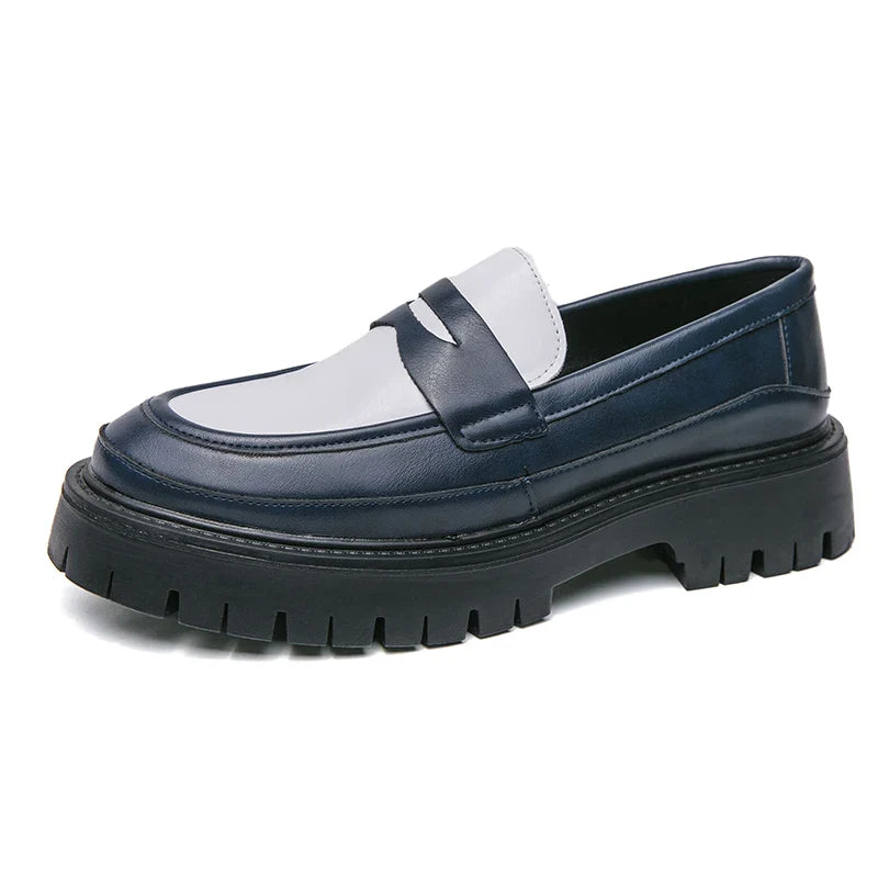 Levoire | Bottes En Cuir De Luxe Fait Main Noir Blanc Bleu Blanc