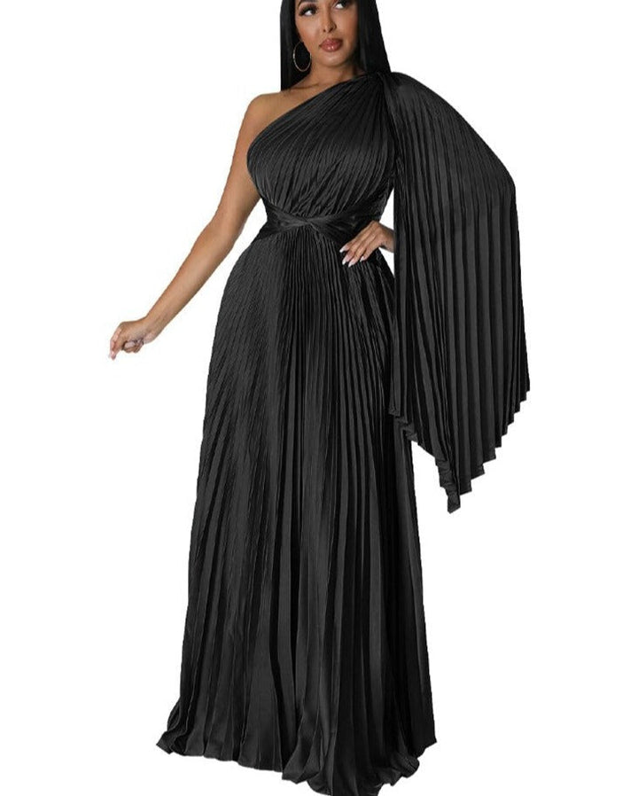 Levoire | Satinpuddings Plissé Lyskostakk Robes Longues Noir