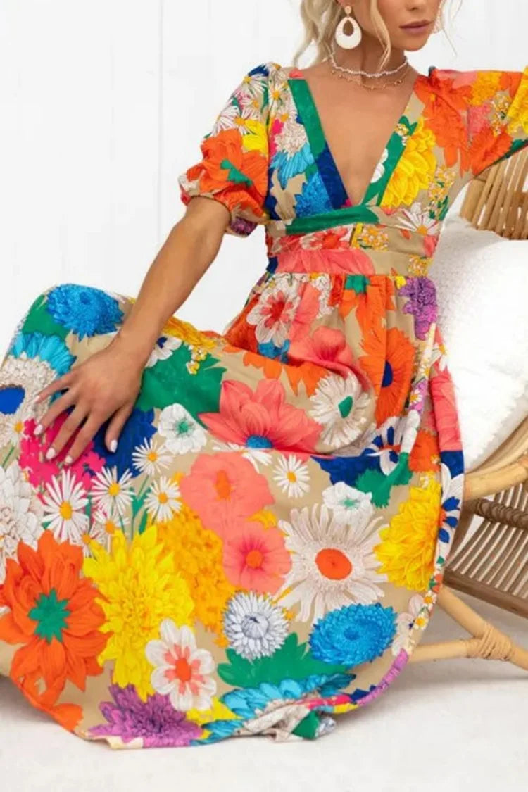Levoire | Robe Avec Motif Floral Et Manches Bouffantes
