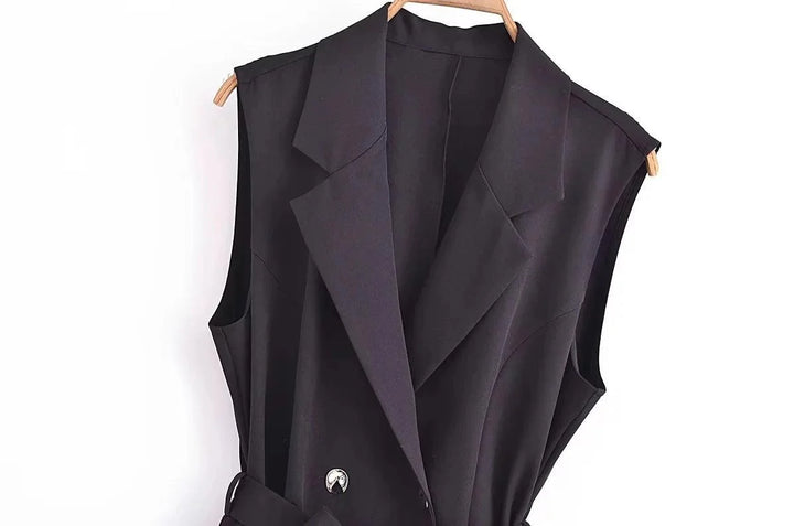 Levoire | Élégante Robe Longue Style Gilet Plissé Pour Femme